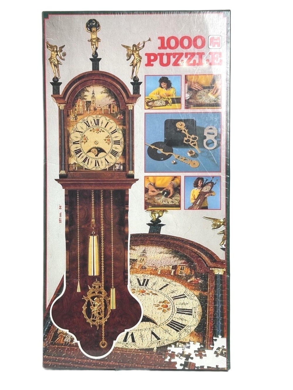 Vintage Jumbo 1000 Piece Grandfather Clock Jigsaw Puzzle — Clock is Functional!